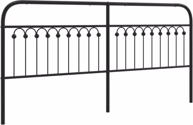 Berkfield Home Classic Metal Headboard in Black, 193 cm