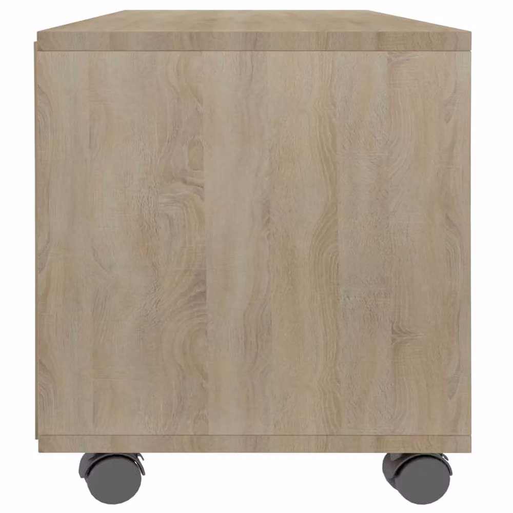 Berkfield Home Sonoma Oak TV Cabinet in Brown with Castors, W/D/H: 90 x 35 x 35 cm – 4