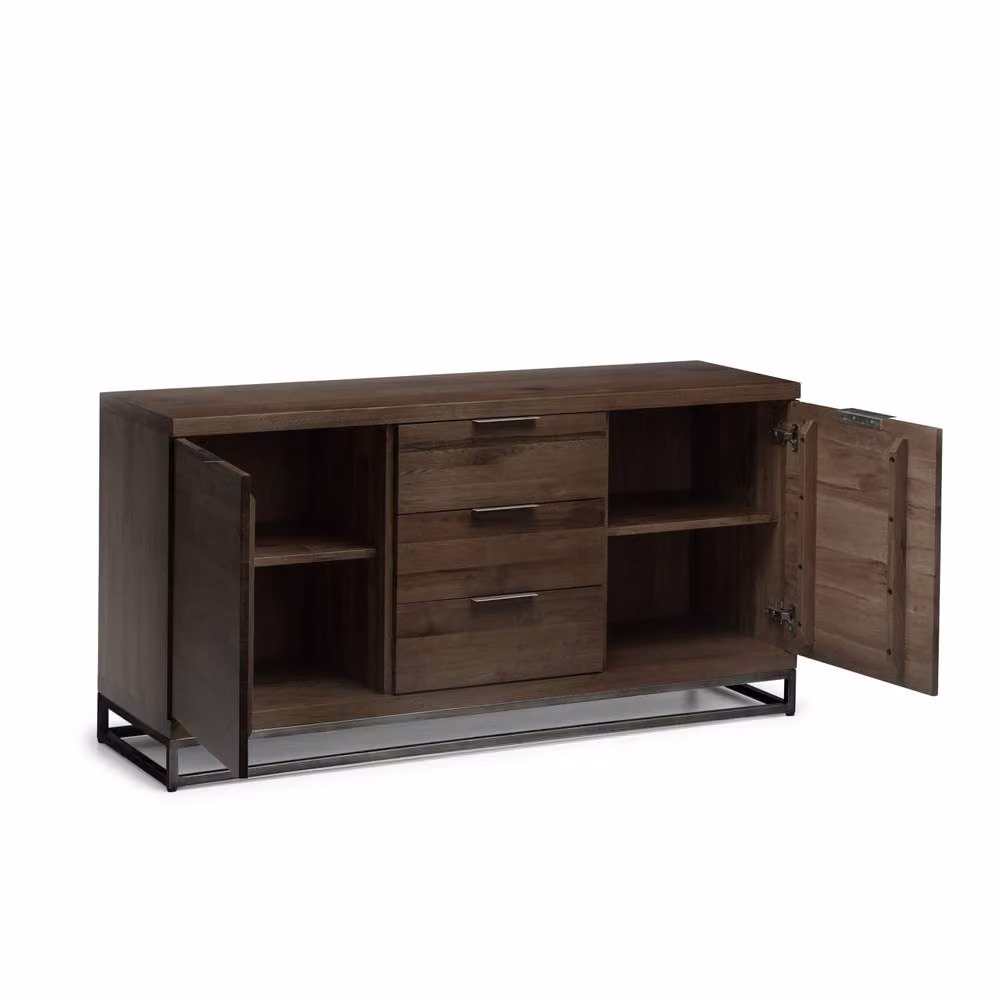 Cheshire Kelbrook Industrial Sideboard in Dark Oak and Metal – 2