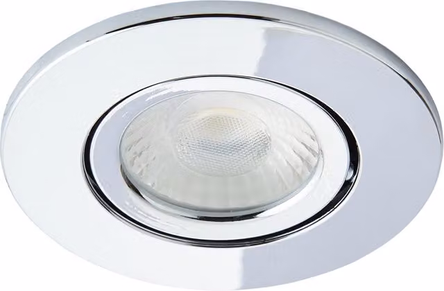 Litecraft Adjustable Recessed IP65 Fire Rated LED Downlight in Chrome and Grey