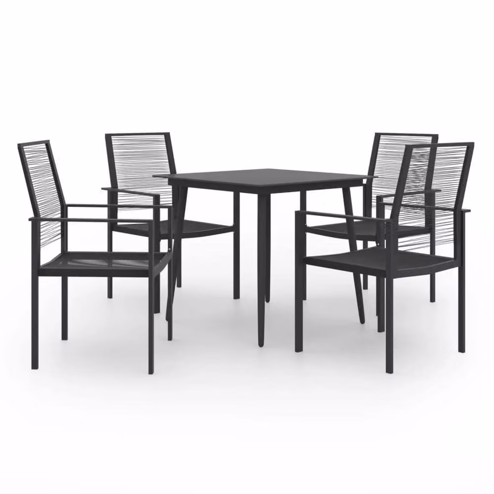 Berkfield Home 5 Piece Modern Garden Dining Set in Black