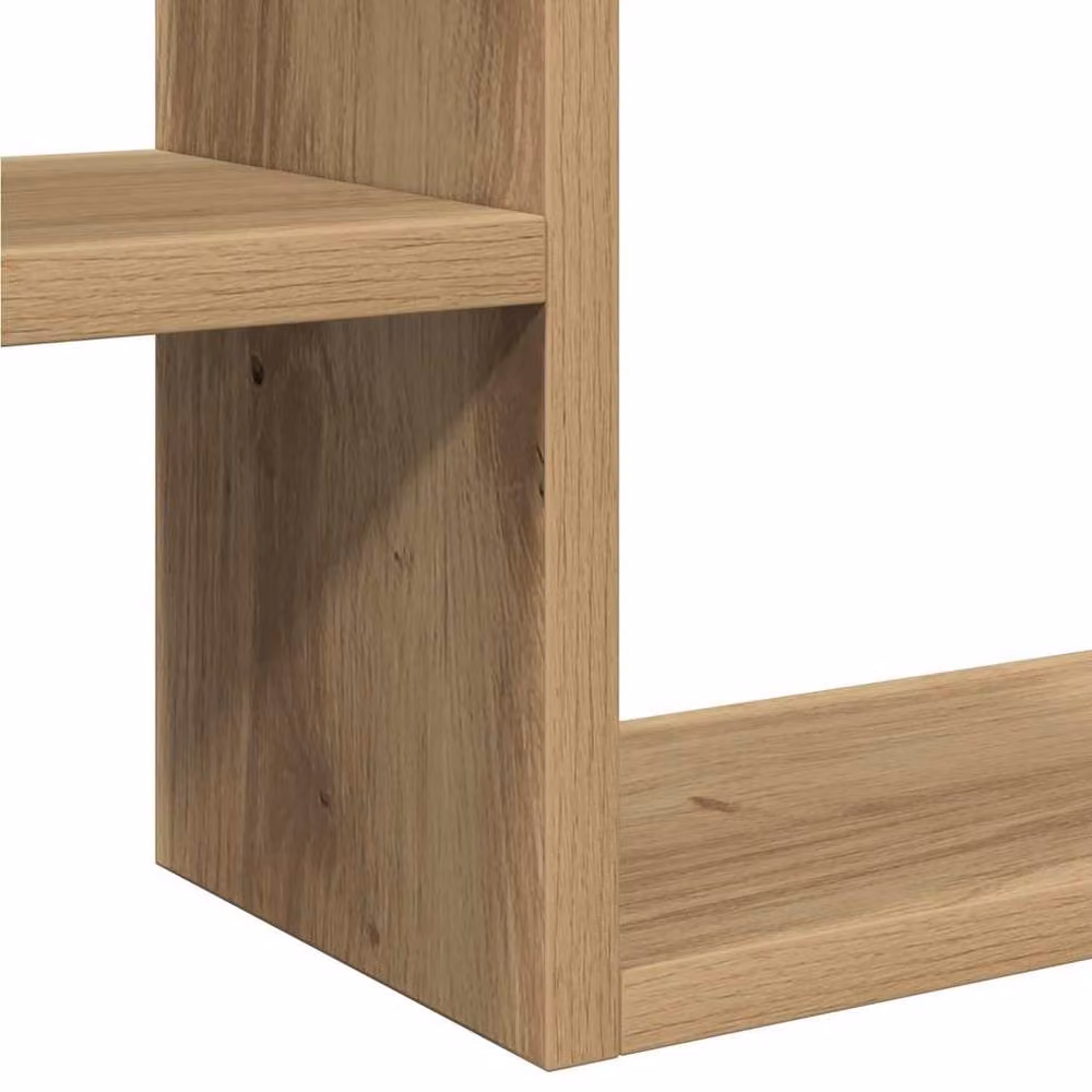 Berkfield Home Artisan Oak Wall Cube Shelves, 2 Pack, Brown, W/D/H: 50 x 15 x 50 cm – 6
