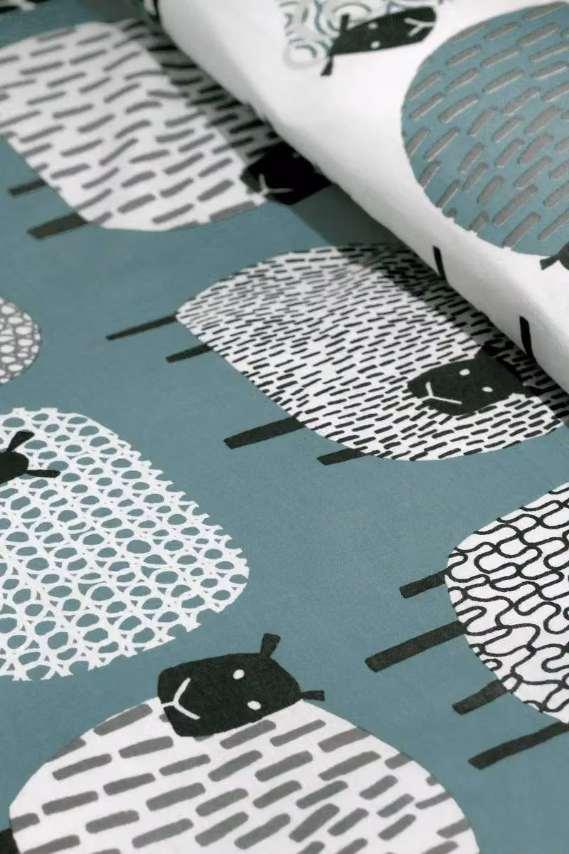 Fusion Dotty Sheep Reversible Duvet Cover Set in Blue, W/D/H: 180 x 200 cm – 4