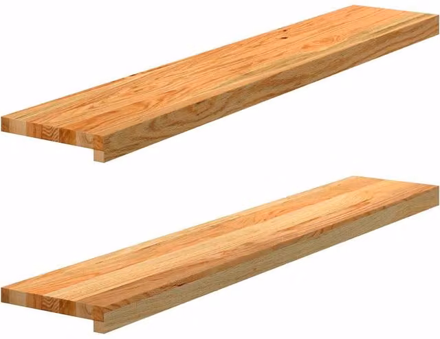 Berkfield Home Solid Oak Wood Window Sills, 2 Pieces, Light Brown, W: 110 cm, D: 20 cm, H: 2 cm