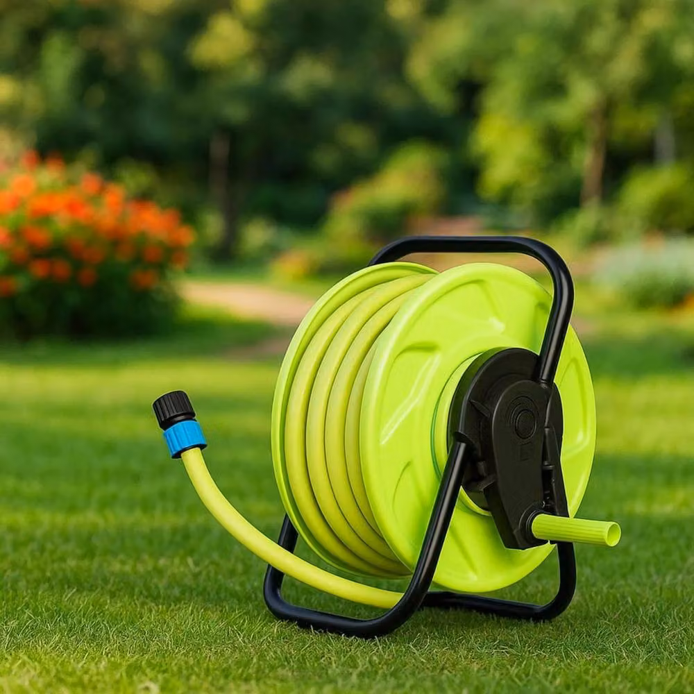 EONLION Freestanding Garden Hose Pipe Reel with Handle in Green – 2