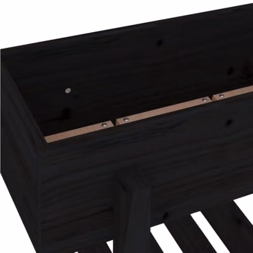 vidaXL Black Pine Wood Garden Planter Tub W/D/H: 62 x 30 x 69 cm – 4