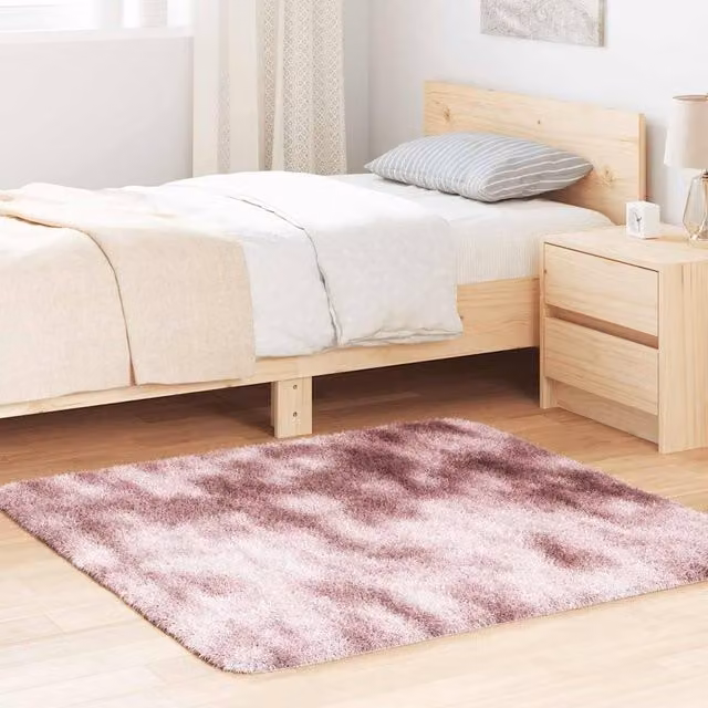 Berkfield Home NAVARRA Shaggy High Pile Rug, Dusty Pink, W/D: 120 x 120 cm – 1
