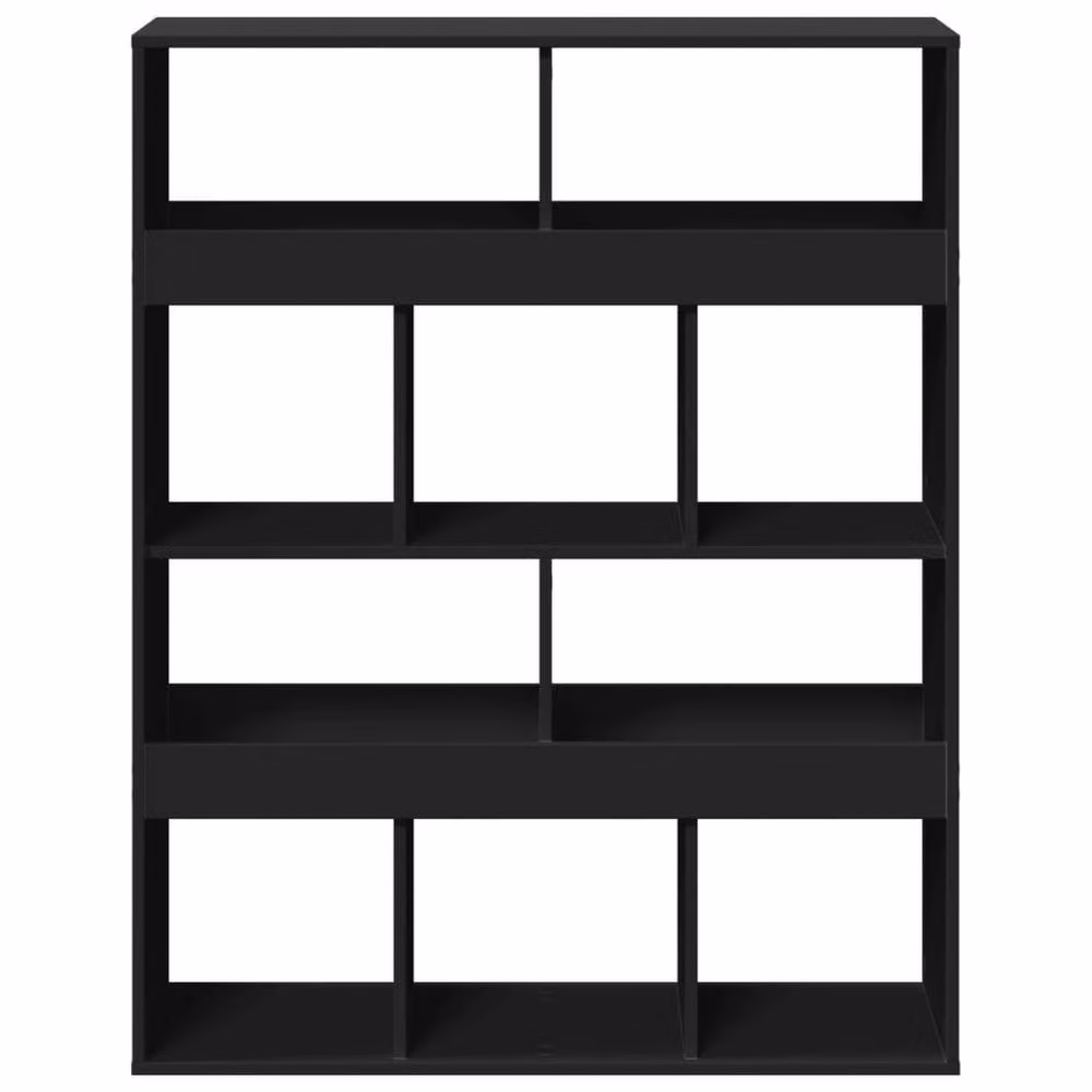 Berkfield Home Black Straight Room Divider in Engineered Wood, W/D/H: 100 x 33 x 125.5 cm – 4