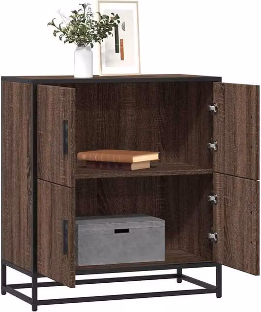 Berkfield Home Industrial Sideboard in Brown Oak, W/D/H: 68 x 35 x 76 cm – 1
