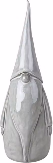 Four Candle White Glazed Ceramic Christmas Gonk Tabletop Ornament