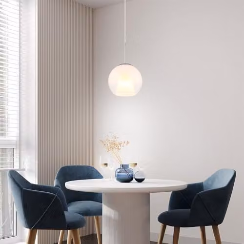 Globo Lighting Sphere Pendant Light with Transparent Glass and Chrome-Plated Metal Details, E27 – 2