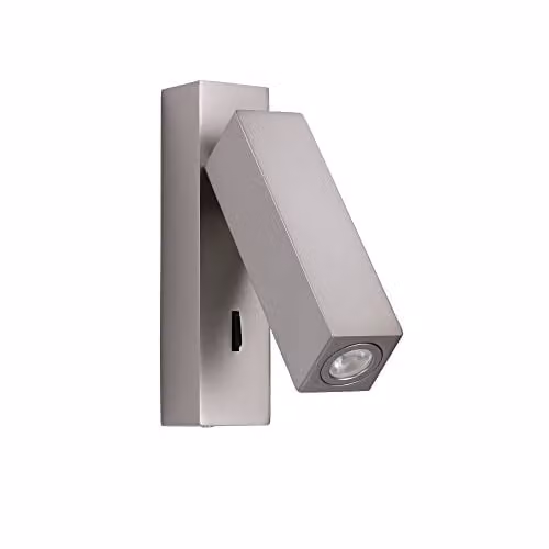 Netlighting Modern LED Surface Mounted Wall Light in Grey with Adjustable Glass Shade