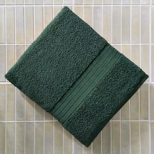 OHS Set of 2 Cotton Terry Bath Sheets in Green, W: 90 cm x L: 150 cm – 2