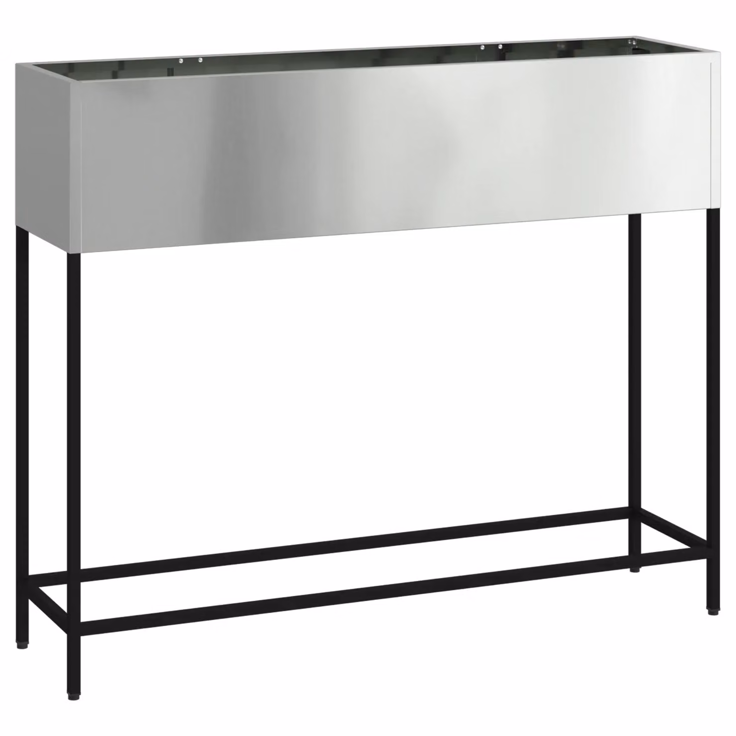Berkfield Home Raised Garden Planter in Silver Galvanised Steel, W: 100 cm, D: 26 cm, H: 82 cm – 2