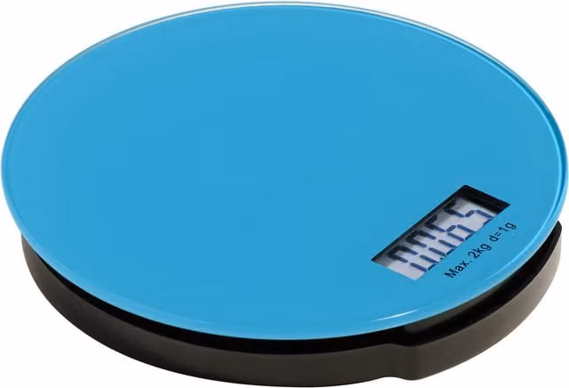 Orsina Blue Glass Digital Kitchen Scale with Unit Conversion, 2kg Capacity – 1