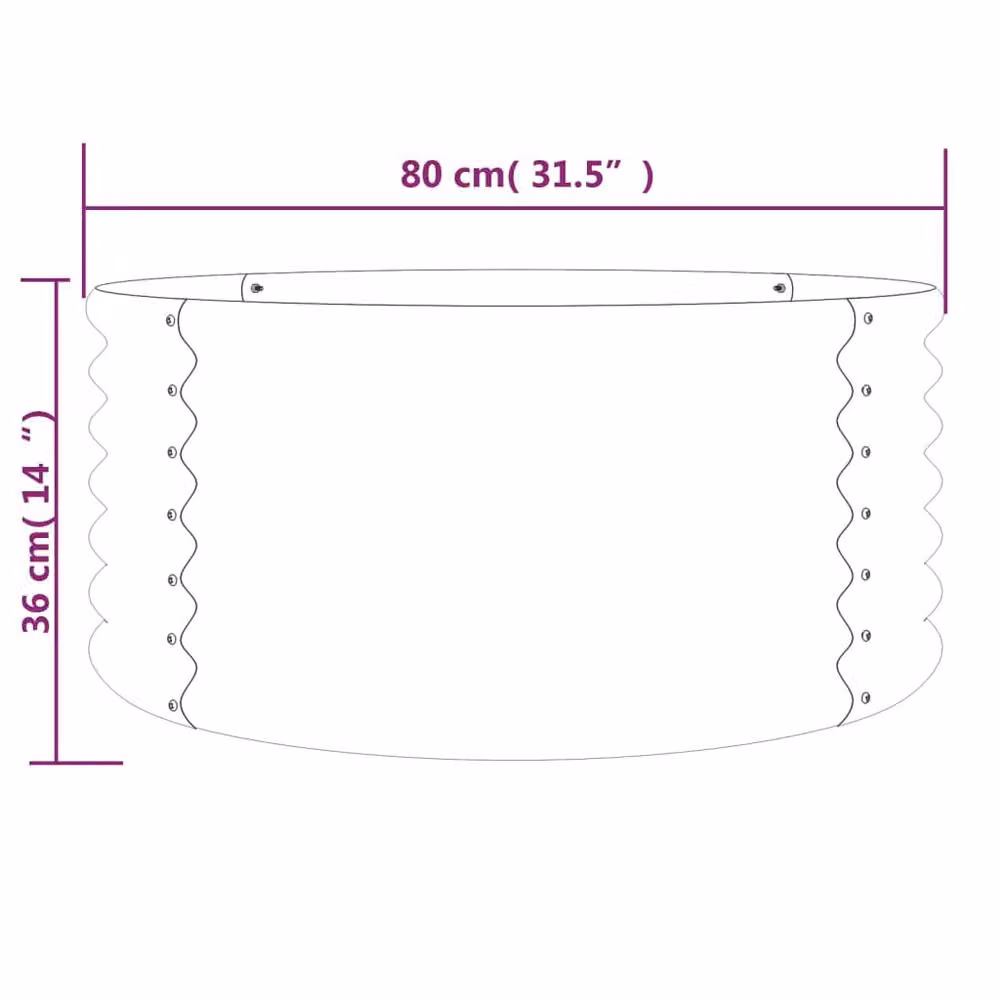 Berkfield Home Garden Steel Planter in Green, W/D/H: 80 x 80 x 36 cm – 4