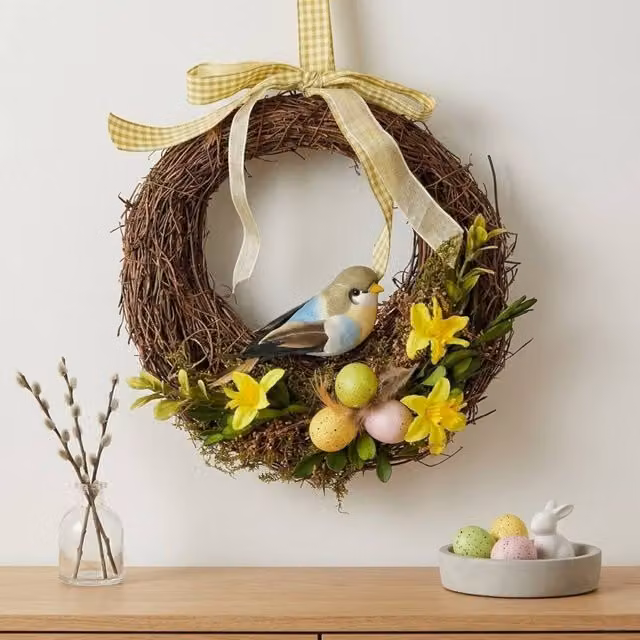 Garden Greatness Multicolour Springtime Hanging Easter Bird Wreath