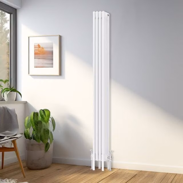 Right Radiators Traditional 4 Column Vertical Radiator, White, H 180 cm x W 20 cm