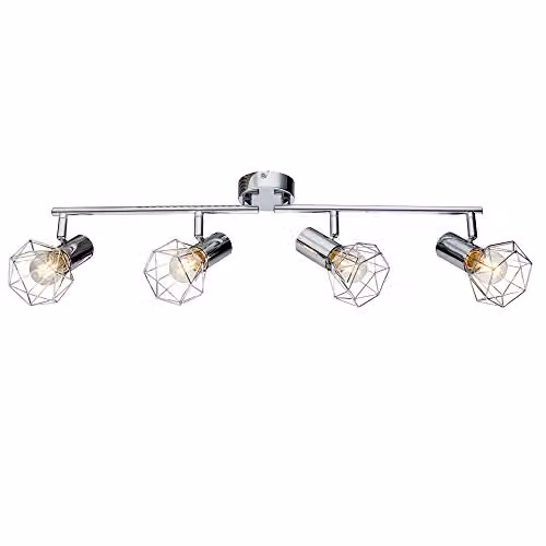Netlighting Globo Xara I Ceiling Spotlight Bar in Chrome with 4x E14 Sockets