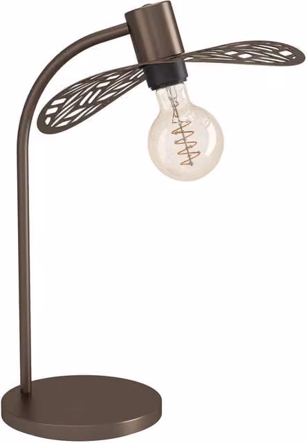 Loops Modern Bronze Metal Table Lamp in Brown, Height: 45 cm