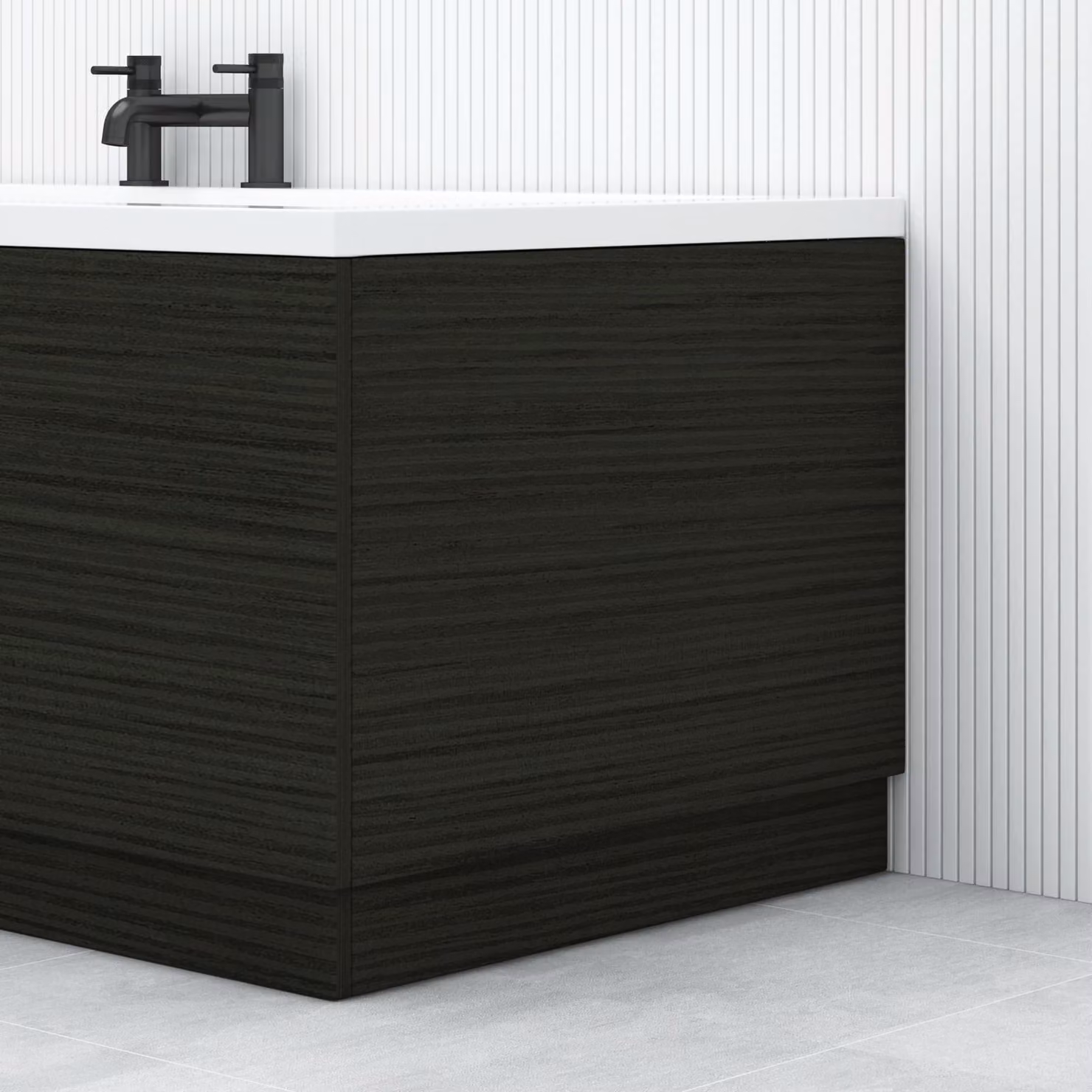 Royal Bathrooms Turin Hale Black MDF Bath End Panel, Width: 75 cm