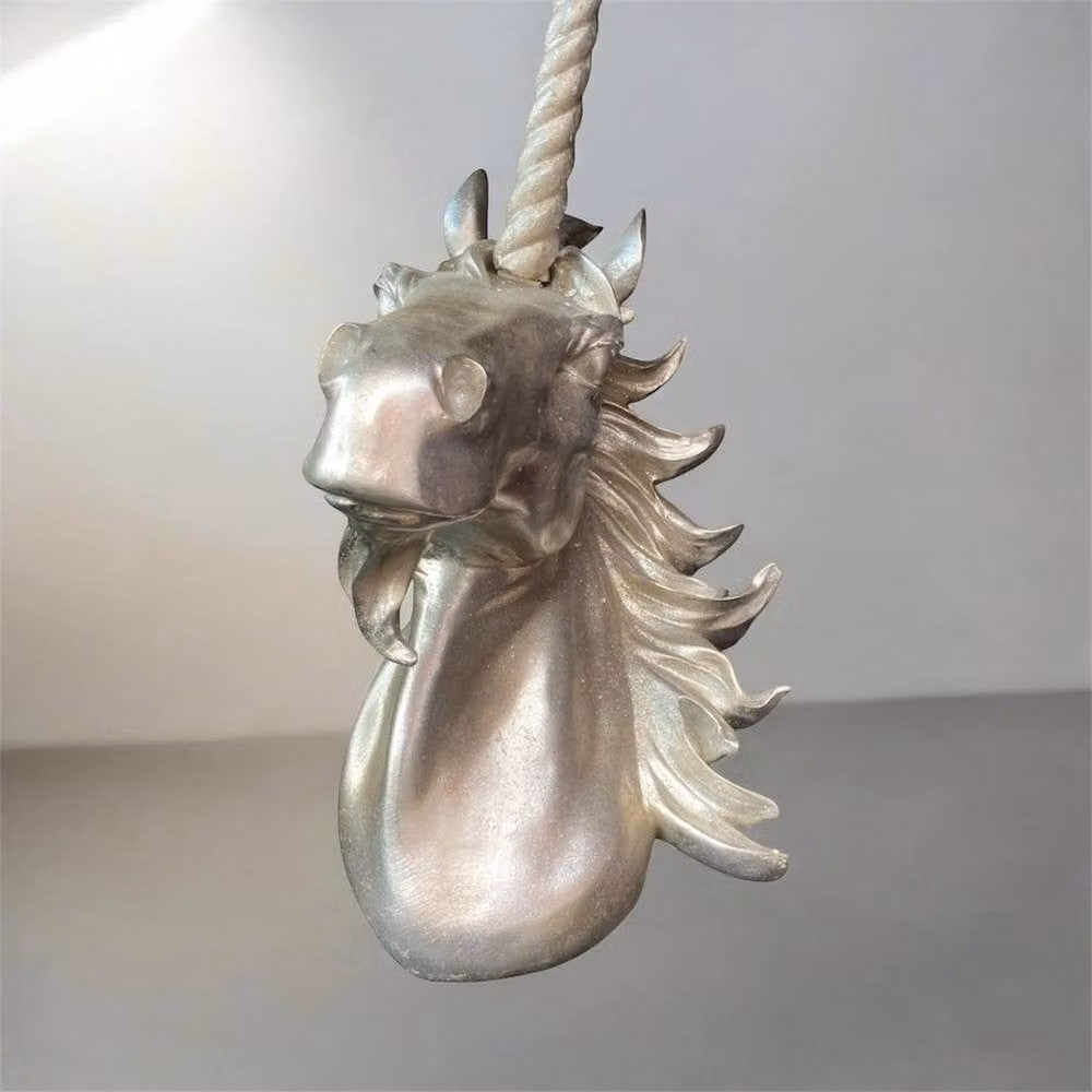 Minster Stylish Living Ltd Silver Unicorn Head Wall Decoration, W45 x D28 x H45 cm – 2