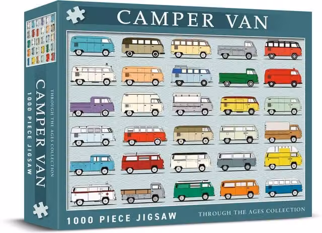 Coach House Partners Camper Van 1000 Piece Jigsaw Puzzle in Blue and Multicolour