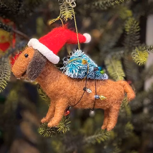 The Alphabet Gift Shop Brown Sausage Dog Christmas Hanging Bauble Decoration