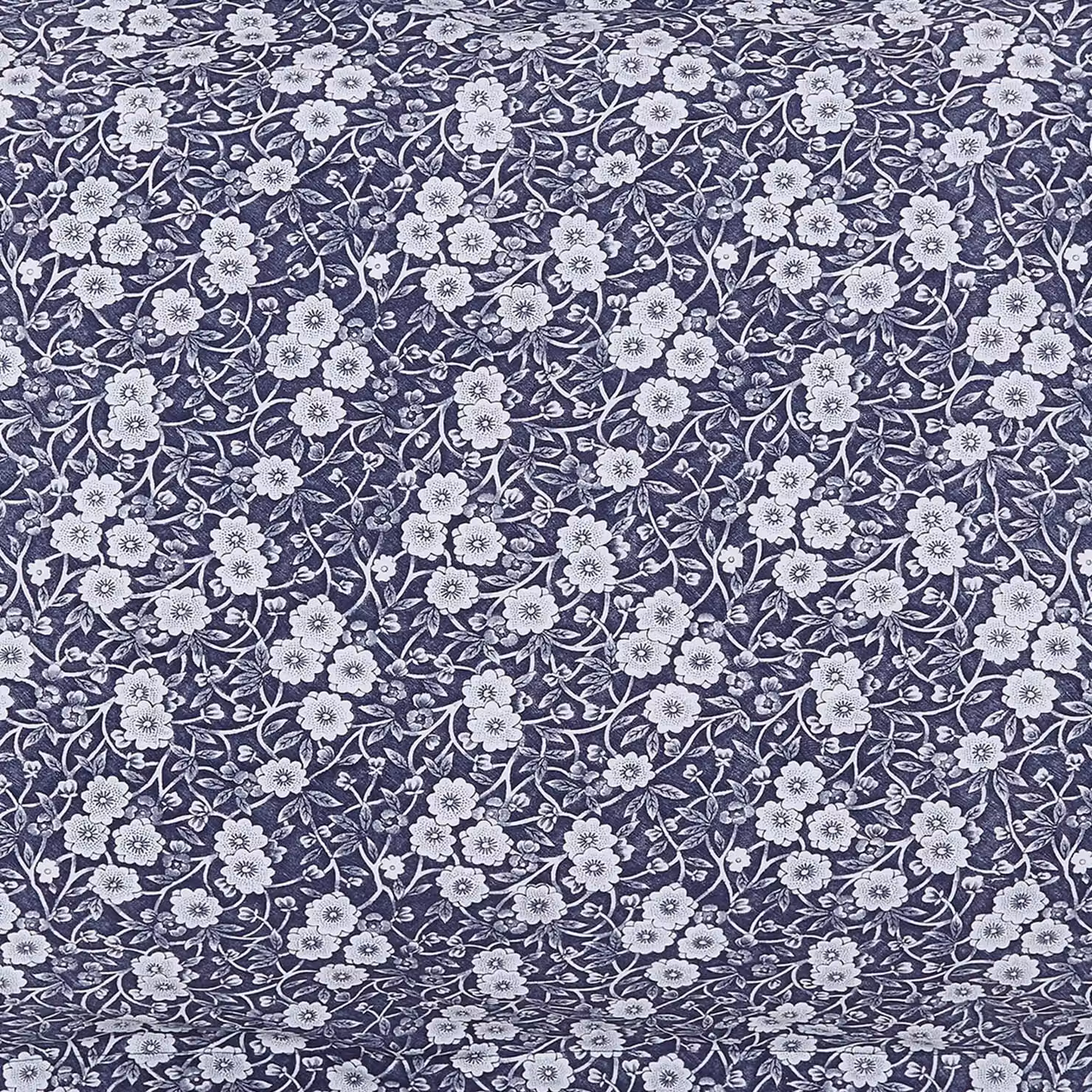 Bedeck of Belfast Burleigh Calico Frilled Edge Floral Cotton Cushion, Blue, W/D/H: 50 x 50 x 50 cm – 2