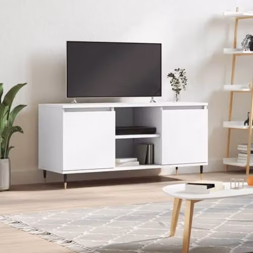 vidaXL Modern White TV Cabinet in Engineered Wood W/D/H: 104 x 35 x 50 cm – 2