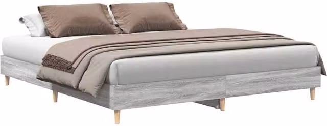 Berkfield Home Grey Sonoma Bed Frame in Engineered Wood, 200 x 200 cm – 1