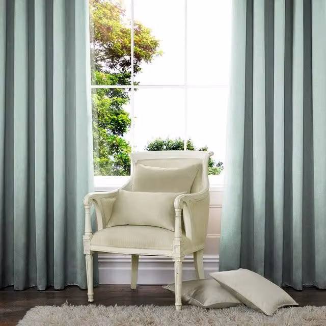 Terrys Tyrone Made to Measure Blackout Fabric Curtain Panel in Aqua Blue and Green
