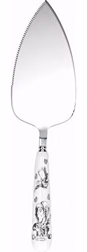 V & A Alice in Wonderland Cake Slice Serving Piece in Polished Silver, Stainless Steel and Ceramic, Length: 26.5 cm – 1