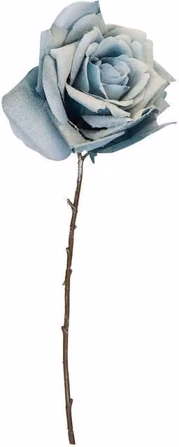 VFM e-Store Blue Glitter Rose Christmas Decoration, H 47 cm x W 18 cm