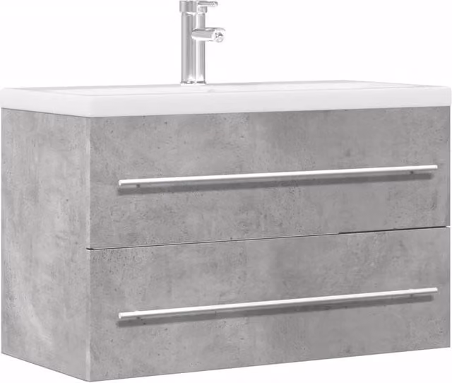 Berkfield Home Artisan Oak Sink Cabinet in Light Grey, W/D/H: 80 x 38.5 x 48 cm