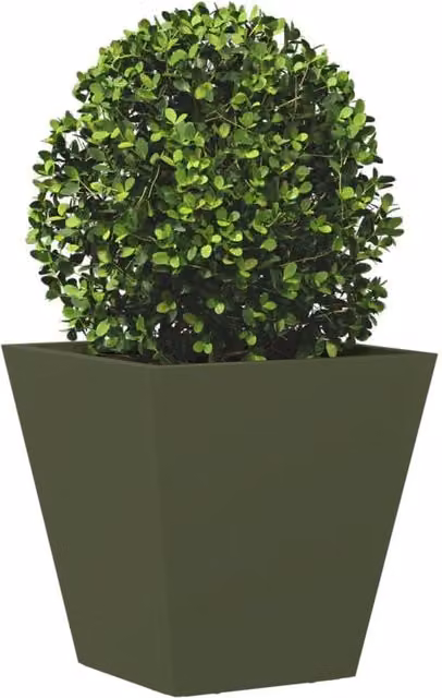 Berkfield Home Durable Steel Garden Planter Tub, Green, W/D/H: 30 x 30 x 30 cm – 1