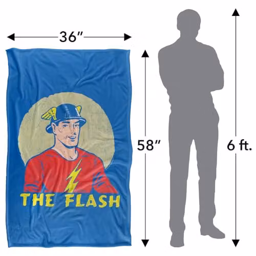 Warner Bros. DC Flash Faded Circle Super Soft Fleece Throw Blanket, Multicolour – 4