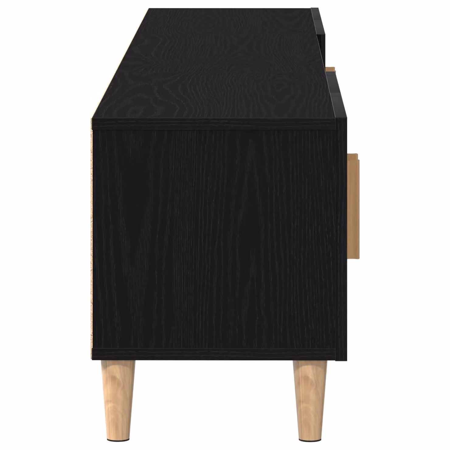 Berkfield Home Modern Black Oak TV Cabinet with Internal Shelves and Hinged Doors, W/D/H: 180 x 31.5 x 40 cm – 4