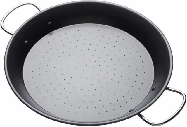 KitchenCraft Mediterranean Non-Stick Carbon Steel Paella Pan, Grey, Diameter: 32 cm – 1