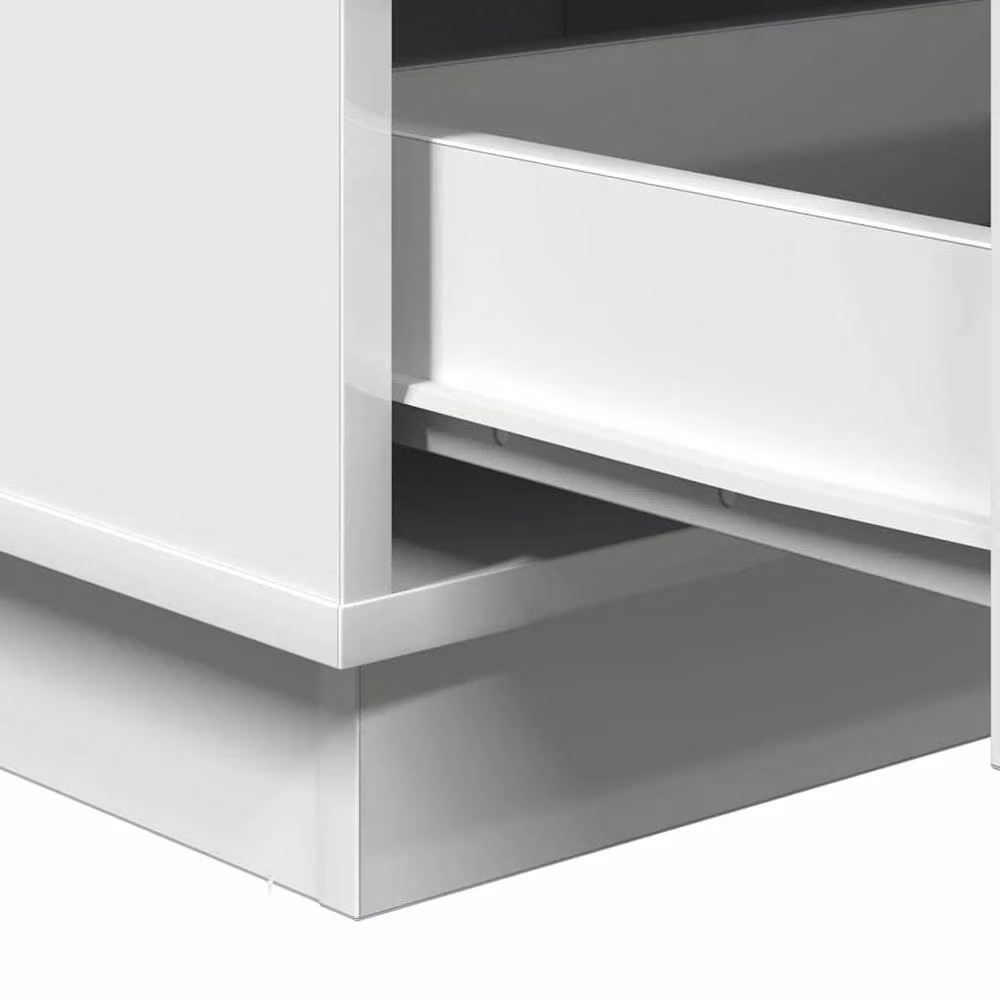 Berkfield Home Modern White Bedside Cabinet with Integrated LED Lighting, W/D/H: 39 x 34.5 x 65 cm – 3