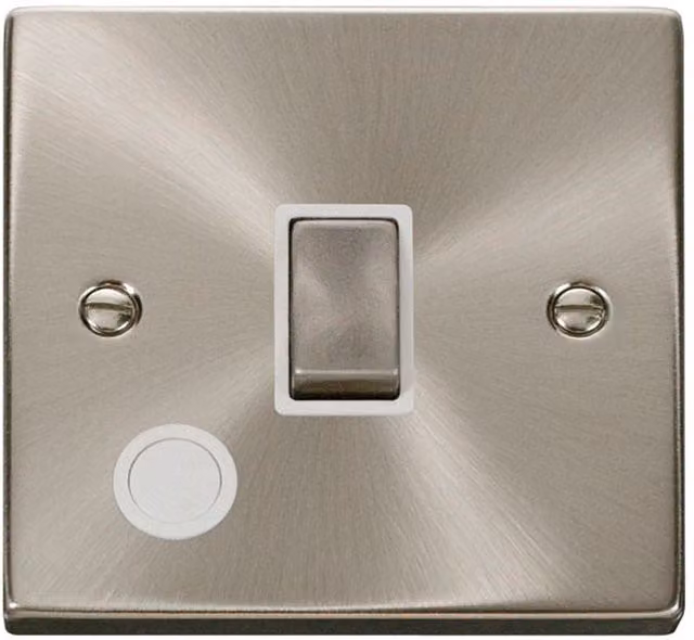 SE HOME Satin Brushed Chrome 1 Gang 20A Ingot DP Surface Switch with Flex in White