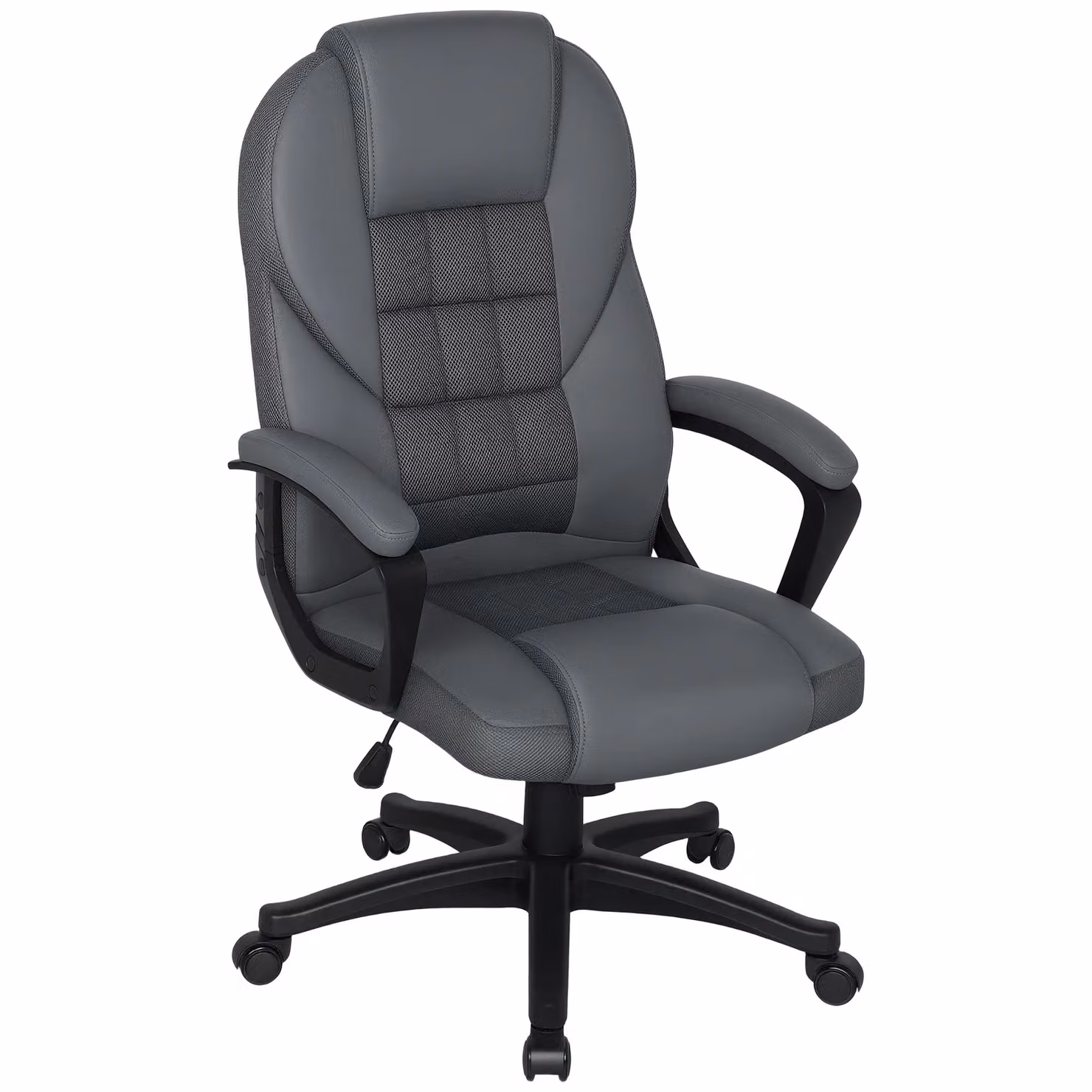 HOMCOM Executive Office Chair with High Back and Headrest in Charcoal Grey – 2