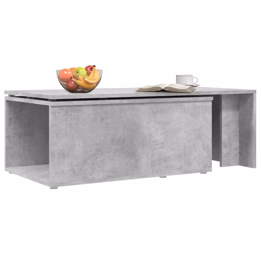 Berkfield Home Concrete Grey Coffee Table, W: 150 cm, D: 50 cm, H: 35 cm – 3