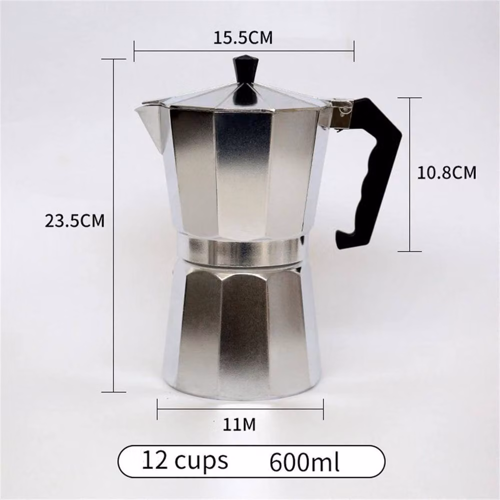 PAWNORA Silver 12-Cup Moka Percolator Coffee Maker, 600ml – 2