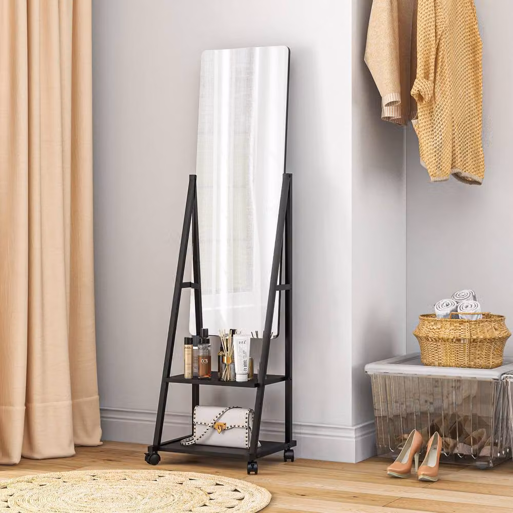 Rolipo Rectangular Full Length Mirror in Black, W: 37 cm, H: 157 cm – 3