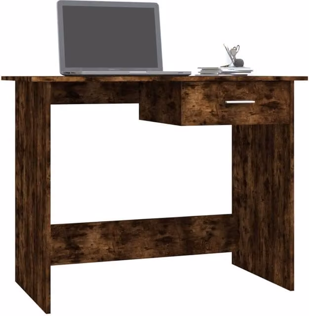 Berkfield Home Elegant Writing Desk in Smoked Oak Brown, W/D/H: 100 x 50 x 76 cm – 1