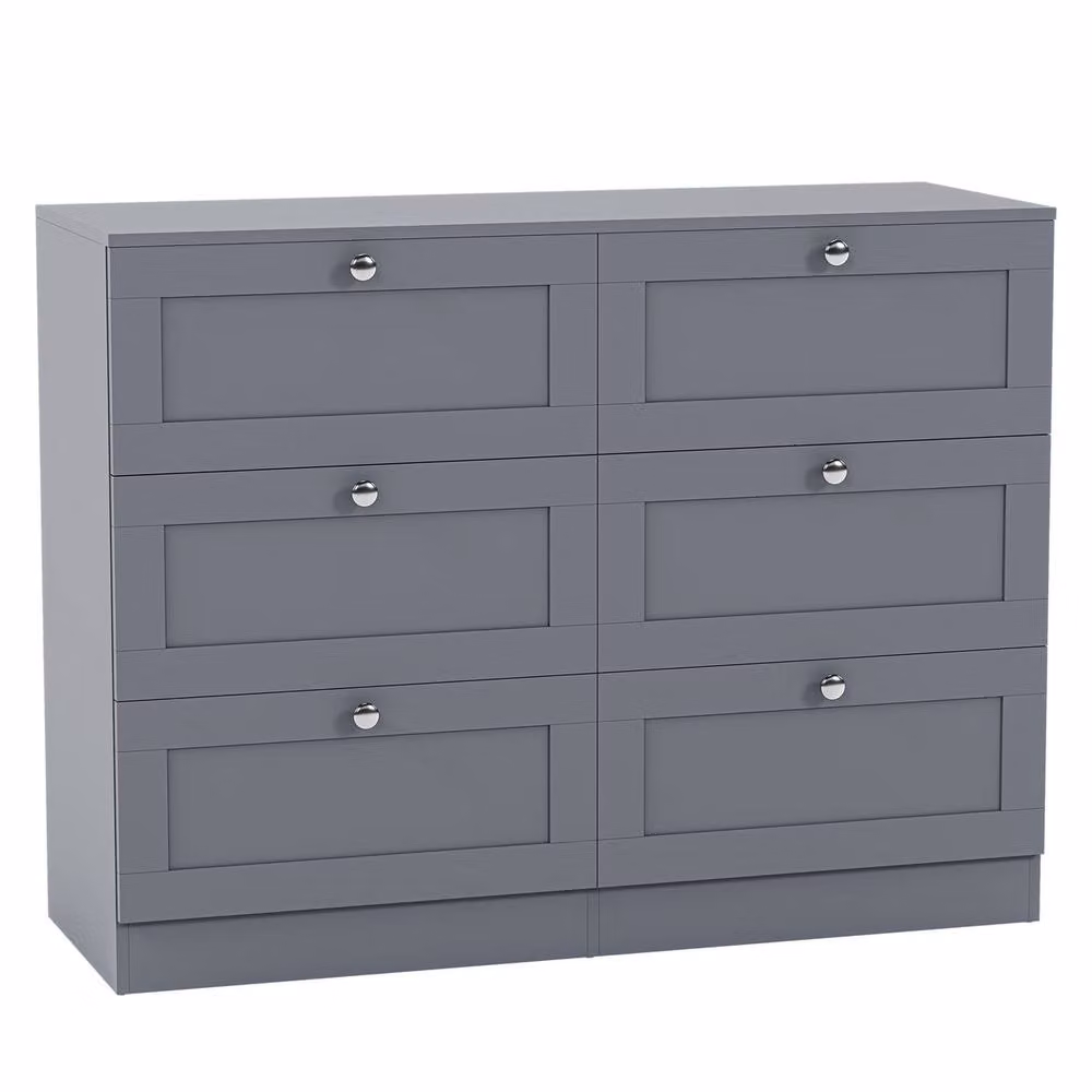 Home Discount Vida Designs Altino 6 Drawer Wide Chest of Drawers in Grey – 2
