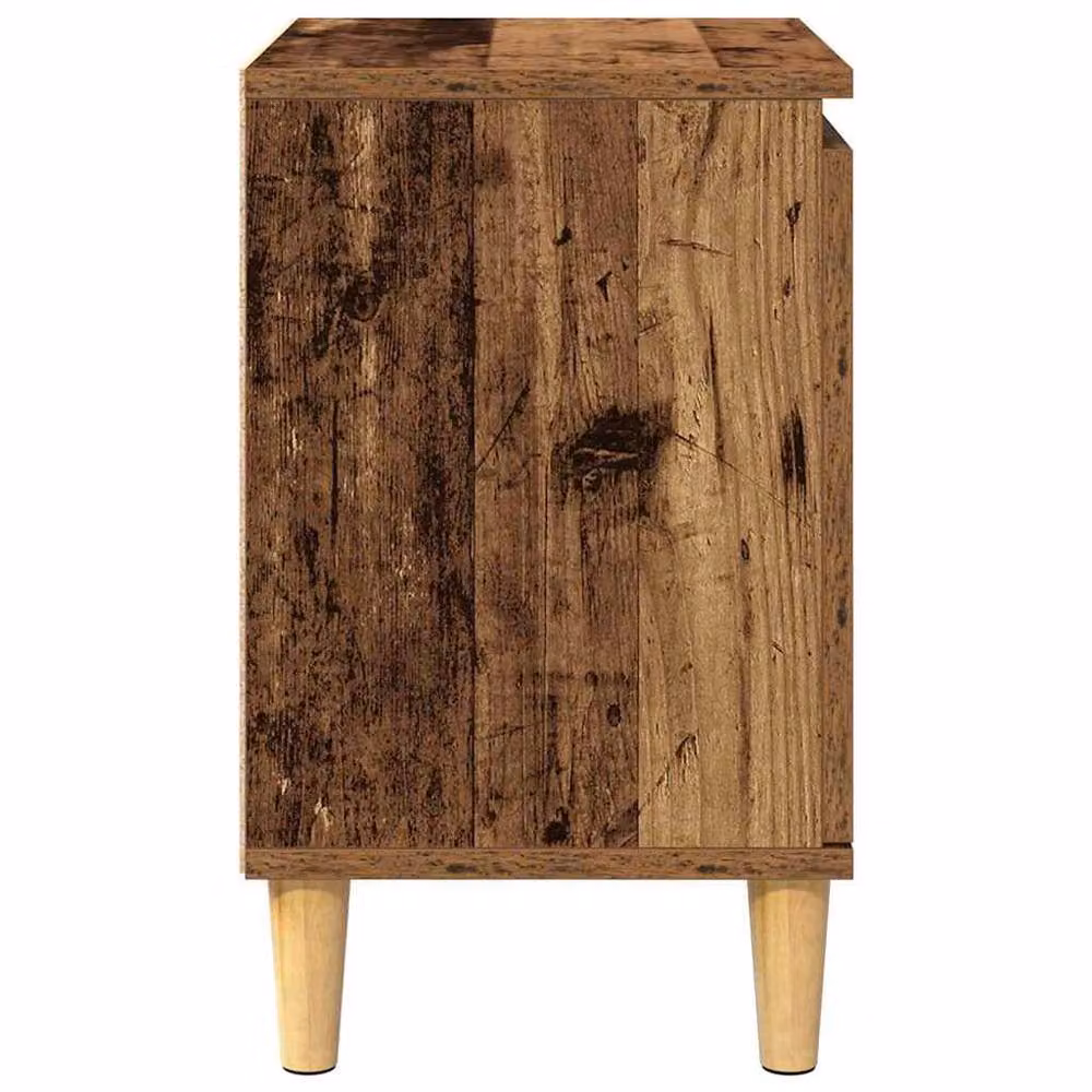 Berkfield Home Old Wood Bedside Table in Brown, Solid Reclaimed Wood, W/D/H: 40 x 30 x 50 cm – 4
