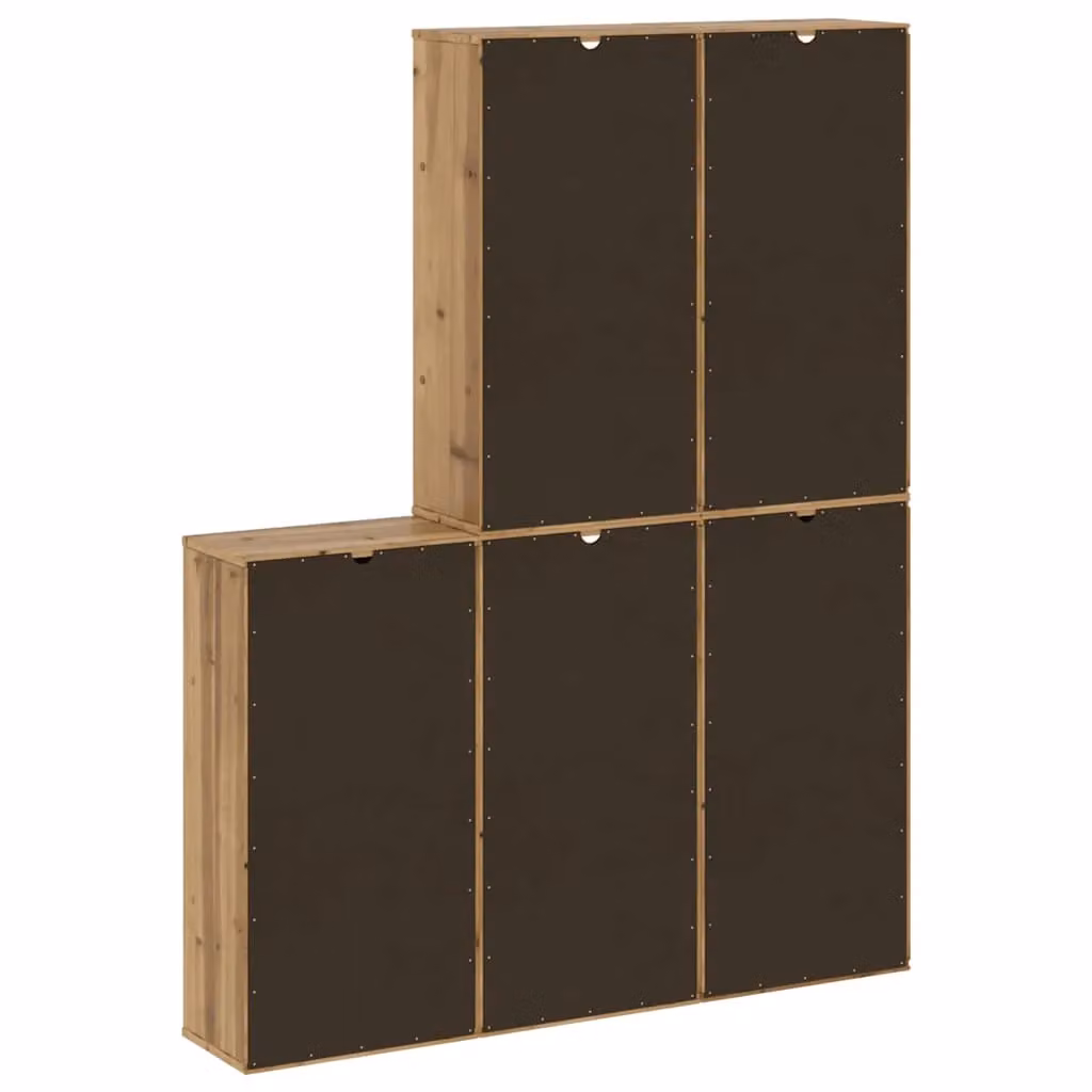 Berkfield Home ODDA Side Cabinets, Set of 5, Solid Wood Pine, Brown, W/D/H: 40 x 24 x 79 cm – 3