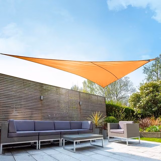 Kookaburra Orange Waterproof Right Angle Triangle Sun Shade Sail with UPF 50 Protection, W: 6 m, D: 4.2 m